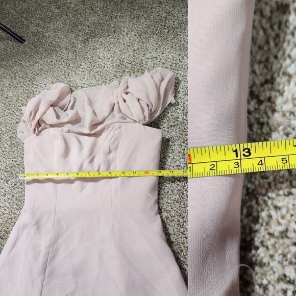 Monique Lhuillier Off the Shoulder Chiffon Gown Size 0 Style 450384 - Picture 12 of 16